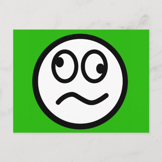 Carte Postale Visage drôle sur Arrière - plan vert (Devant)