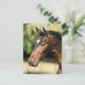 Carte Postale Visage du cheval mosaïque Carreaux (Debout devant)