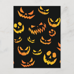 Carte Postale Visage du Citrouille Jack-o'-lantern