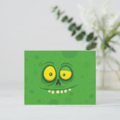 Carte Postale Visage du monstre vert d'Halloween (Debout devant)