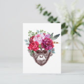 Carte Postale Visage du singe de fleurs (Debout devant)
