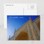 Carte Postale visage du taj mahal (Devant / Derrière)