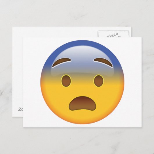 Carte Postale Visage effrayant - Emoji (Devant / Derrière)