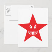 Carte Postale visage étoile rouge (Devant / Derrière)