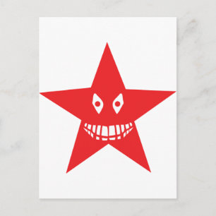 Carte Postale visage étoile rouge