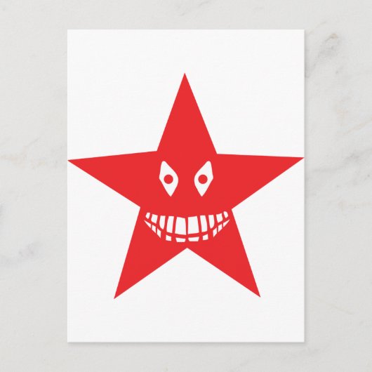 Carte Postale visage étoile rouge (Devant)