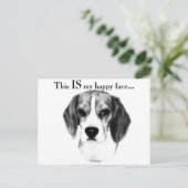 Carte Postale Visage heureux du beagle (Debout devant)