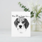 Carte Postale Visage heureux du beagle (Debout devant)