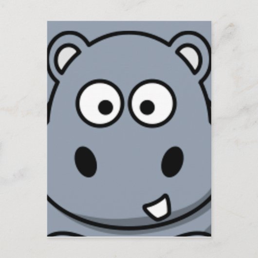 Carte Postale Visage hippo (Devant)