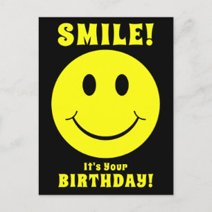 Carte Postale Visage Jaune Heureux Sourire C'est Ton Anniversair