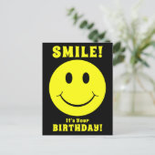 Carte Postale Visage Jaune Heureux Sourire C'est Ton Anniversair (Debout devant)