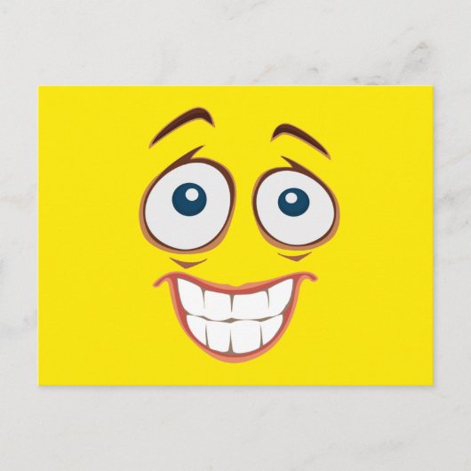 Carte Postale Visage jaune souriant et embarrassé (Devant)