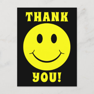 Carte Postale Visage Jaune Sourire Merci