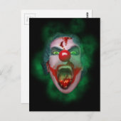 Carte Postale Visage mauvais de clown de joker (Devant / Derrière)