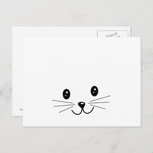 Carte Postale Visage mignon de chat (Devant / Derrière)