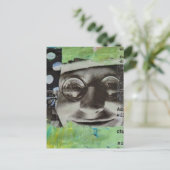 Carte Postale Visage Noir et Blanc avec Lettres à Points (Debout devant)