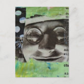 Carte Postale Visage Noir et Blanc avec Lettres à Points (Devant)