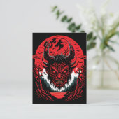 Carte Postale Visage Satanique Évile | Conception Graphique de T (Debout devant)