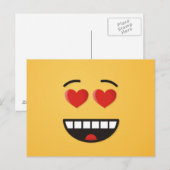 Carte Postale Visage souriant aux yeux en forme de coeur (Devant / Derrière)