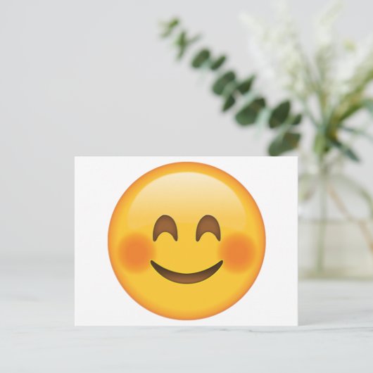 Carte Postale Visage souriant avec des joues rousses - Emoji (Debout devant)