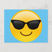 Carte Postale Visage souriant avec lunettes de soleil Cool Emoji (Devant)