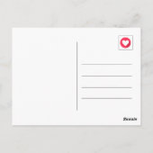 Carte Postale Visage Souriant Turquoise Drôle Votre Nom Joyeux A (Dos)