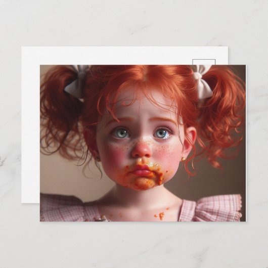 Carte Postale Visage spaghetti (Devant / Derrière)