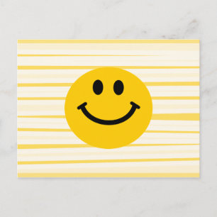 Carte Postale Visage sur rayures jaunes ensoleillées