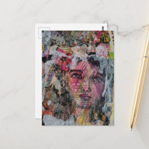 Carte Postale Visage unique vocabulaire coloré multimédia 