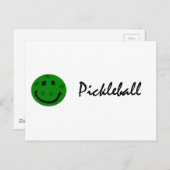 Carte Postale Visage vert drôle de Pickleball (Devant / Derrière)
