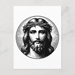 Carte Postale Visage vintage de Jésus
