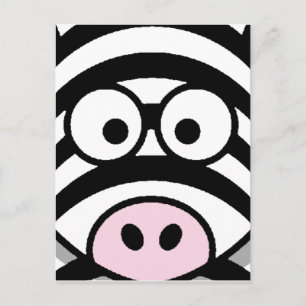 Carte Postale Visage Zebra