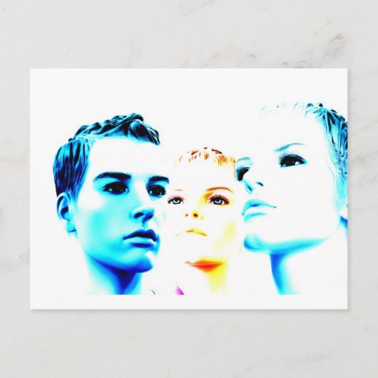 Carte Postale Visages cool (trois amis), design minimaliste (Devant)