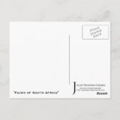 Carte postale "Visages de l'Afrique du Sud" JTG Ar (Dos)