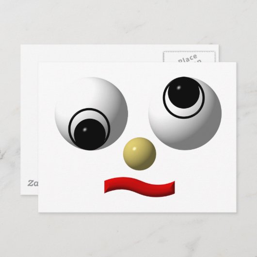 Carte Postale Visages Googly (Devant / Derrière)