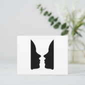 Carte Postale Visages ou vase - illusion de deux visages comme u (Debout devant)