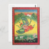Carte Postale Vishnu et Lakshmi à Garuda, la grande (Devant / Derrière)