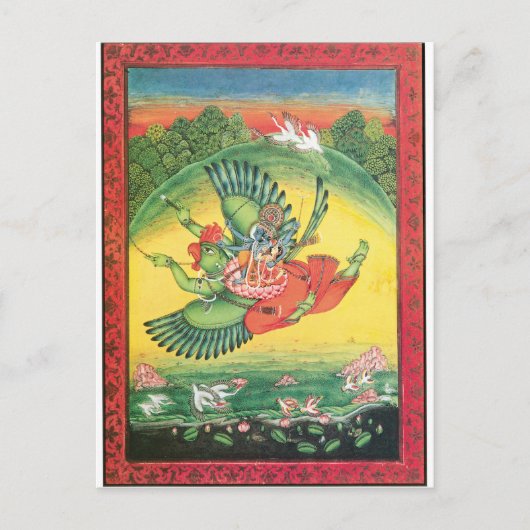 Carte Postale Vishnu et Lakshmi à Garuda, la grande (Devant)