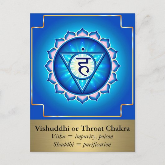 Carte postale Vishuddhi ou Throat Chakra (Devant)