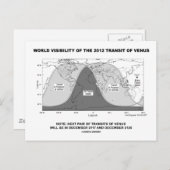 Carte Postale Visibilité Mondiale Du Transit De Vénus En 2012 (Devant / Derrière)