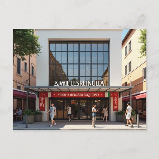 Carte Postale Vision artistique du quartier chinois de Rome | Es (Devant)