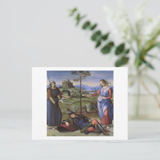 Carte Postale Vision d'un chevalier, Raphael (Debout devant)