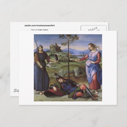 Carte Postale Vision d'un chevalier, Raphael (Devant / Derrière)