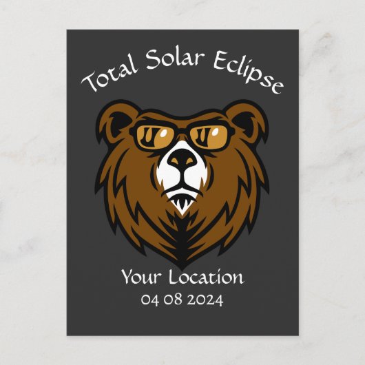 Carte Postale Visionneuse Eclipse Ours Solaire Total (Devant)