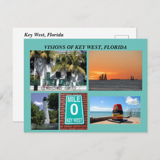 Carte Postale Visions de Key West, Floride (Devant / Derrière)