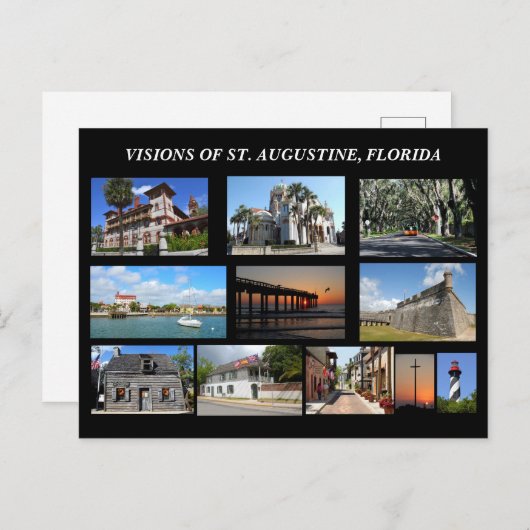 Carte Postale Visions de St Augustine, Floride (Devant / Derrière)