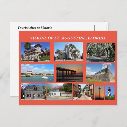 Carte Postale Visions de St Augustine, Floride (Devant / Derrière)