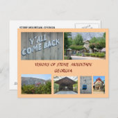 Carte Postale Visions de Stone Mountain, Géorgie (Devant / Derrière)