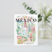 Carte Postale Visit México Watercolor Travel Postcard (Debout devant)