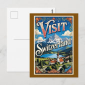 Carte Postale Visit Switzerland travel poster (Devant / Derrière)